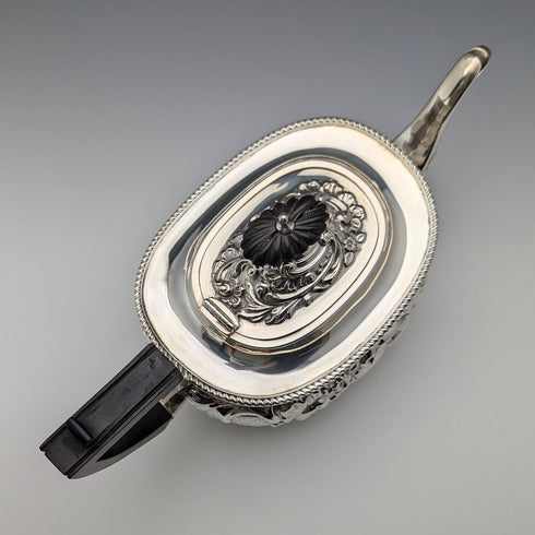 1906年 英国アンティーク 純銀製ティーポット 458g John Rose